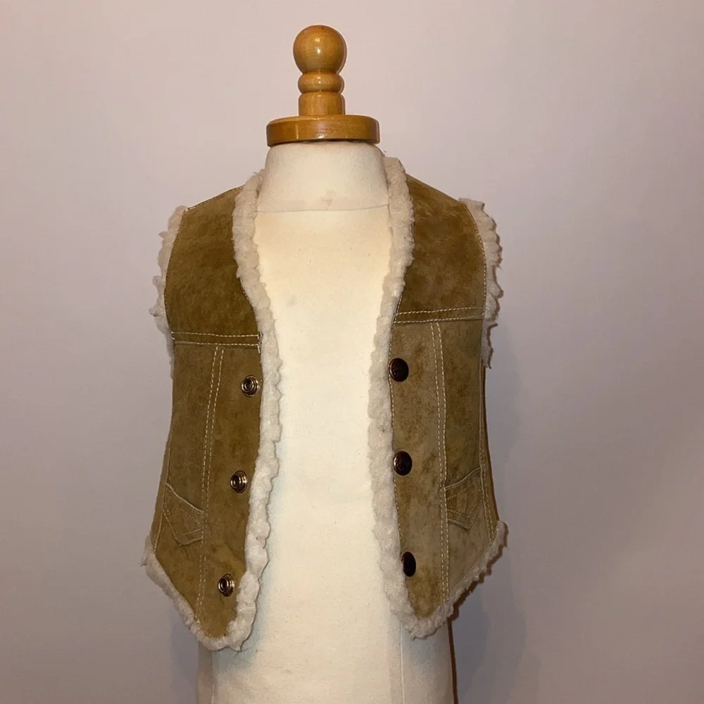 Sherpa Vest Vest Suede Vest Shearling Vest Photo Prop Family Photos Western